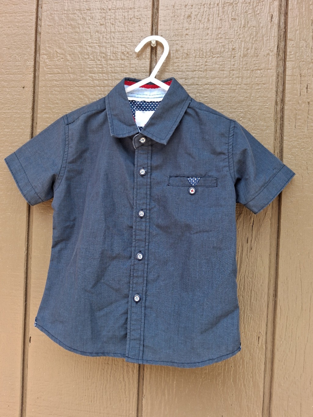 Boys Short-Sleeve Button-Down Shirt In Navy